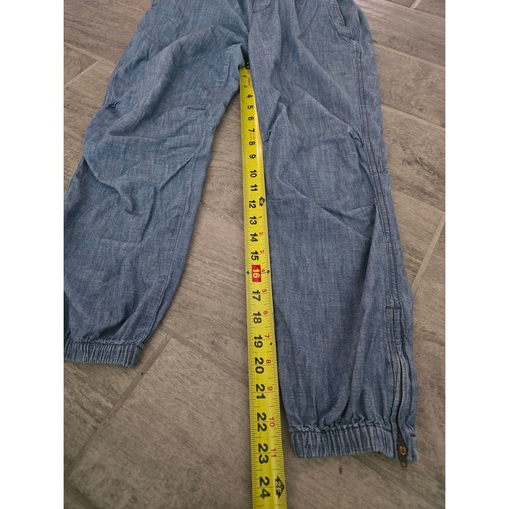 Polo Ralph Lauren Womens XS Chambray Jogger Pants Elastic Waist Zip Ankle - Picture 3 of 8